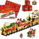 Advent Calendar 2025 Kid & Adult, 1122 Pieces Christmas Train Building Kit with Led Light, 24 Days Christmas Countdown Train Building Blocks Toy Set, Ideal Xmas Gift for Teen Boy
