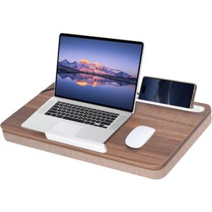 wishacc Lap Desk 24 inches Extra Large - Versatile and Comfortable for Work and Leisure (Walnut)