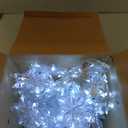 Snowflake Christmas Lights Outdoor, 8.2ft 144 LED Connectable Xmas String Light Plug in, Hanging Icicle Lights for House, Eaves, Outside, Window, Roof, Yard, Fence Decor, White