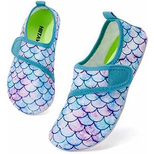 HIITAVE Kids Water Shoes Non-Slip Beach Swim Barefoot Quick Dry Aqua Pool Socks for Boys & Girls Toddler, Size 12/13