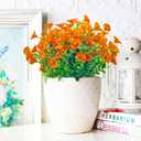 Outdoor Fake Artificial Flowers,8 Bundles UV Resistant Plastic Flowers for Outside,Faux Flower for Outdoors Home Dcor(Orange Red)