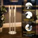 Dyna-Living Gold Candelabra 4 Set 34.6'' Tall Candelabras Centerpieces for Tables, 5 Arm Candle Holders Centerpiece with Acrylic Lampshade, Gold Candelabras Floor Stands for Wedding Party Home
