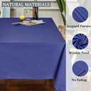 Navy Blue Jacquard 60x104 Inch Rectangle Polyester Tablecloth