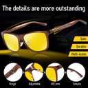 BIRCEN Night Vision Glasses for Driving, Anti Glare HD Al-Mg Frame Night Driving Glasses for Men and Women