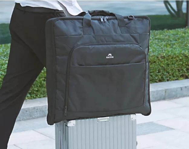 MATEIN Garment Bag for Travel, Large Carry on Garment Bags with Strap for Business, Waterproof Hanging Suit Luggage Bag for Men Women, Wrinkle Free Suitcase Cover for Shirts Dresses Coats, Black
