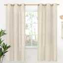 YoungsTex Linen Curtains 72 Inch Length for Living Room, Light Filtering Semi Sheer Window Drapes with Bronze Grommet Privacy for Bedroom Farmhouse Decorative, 42 x 72 Inch, 2 Panels