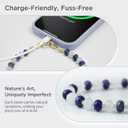POSADINA Natural Stone Phone Charm, Beaded Healing Phone Wrist Strap, Handmade Cellphone Chain Lanyard with Tether Tab