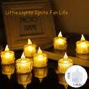 SupBri 48 Pack Flameless Tea Lights - Battery Operated Crystal LED Tealight & Votive Electric Fake Candles for Valentines & Christmas