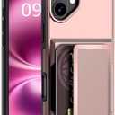 Flip Wallet for iPhone 16 Plus Case, iPhone 16+ Plus Card Holder Hidden Cards Slot Phone Cover Soft Sleeve Heavy Duty Protective Bumper Girl Lady Men Pocket Armor for iPhone 16 Plus 6.7 inch Rose Gold 2 Pack