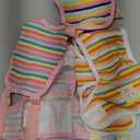 Nuanchu 3 Pcs Female Dog Diaper Sanitary Panties with Adjustable Suspender, Washable Reusable Doggie Diapers for Small Medium Large Dog in Heat Period Menstrual Pet Cats Ducks(Rainbow Pattern,M)