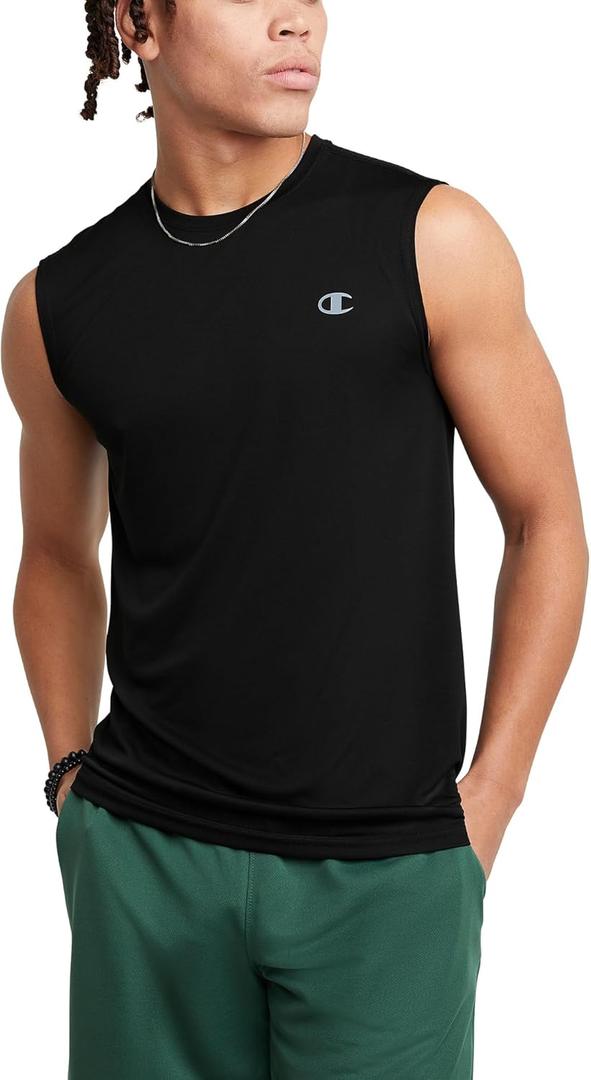 Champion Men's Sleeveless T-shirt, Sport Tank, Muscle T-shirt for Men (Reg. Or Big & Tall) (Size 3X-Large Tall, Black)