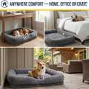 Muddy Mat® Cloud K-9 Rectangle Dog Bed for Dogs & Cats, Chenille Bolster Bed with Foam Support, Machine Washable Removable Cover, Slip Resistant Crate & Couch Bed - Grey Large 24"x36"