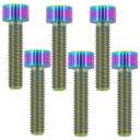 M8x25mm Titanium Bolts - Hex Socket Screws for Bike, Motorcycle, Marine | Corrosion Resistant in Salty/Humid Conditions, Lightweight Fasteners | Colorful 6pcs