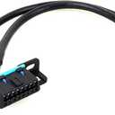 Universal OBD2 16 Pin Splitter Y Open Cable Male to Two Female Cable J1962 OBD II 1 Male to 2 Female Connector with Underdash Mount Bracket 30cm/12 inch