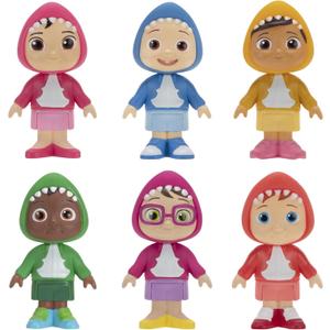 CoComelon 6 Figure Family and Friends Shark Theme Pack - Includes JJ, Nico, Cody, Nina, Bella and Cece in Shark Hoodies - Toys for Kids and Preschoolers
