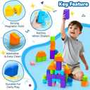 Pairez Toys Magnetic Building Blocks, 37PCS Magnetic Blocks for Kids Ages 4-8, 3D Multi-Shape Stacking Blocks, Sensory Montessori Magnet Cubes Toys for Boys & Girls Ages 4+