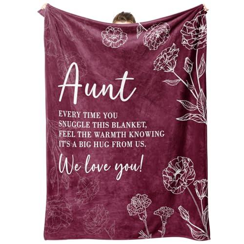 GiltGlimmer Aunt Gifts, Aunt Birthday Gifts, Auntie Gift Ideas, Gifts for Aunts from Niece Nephew, to My Aunts Throw Blanket 50" x 60", Burgundy