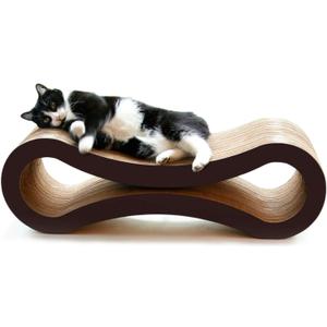 PetFusion Ultimate Cat Scratch Lounge, Cat Scratchers for Indoor Cats, Reversible & Durable, Made from Recycled Corrugated Cardboard, Walnut Brown