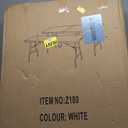 Set of 2 Folding Table 6 FT Lightweight Camping Table Portable Plastic Rectangular Outdoor Dining Table Steel Legs Fold-in-Half with Carrying Handle for Indoor,Picnic,Party,Wedding,Events(White)