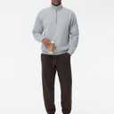 THE GYM PEOPLE Men's Half Zip Fleece Pullover Sweatshirts Midweight Mock Neck Workout Sweat Tops (Gray, S)