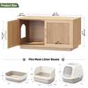 Zeibospri Fluted Cat Litter Box Enclosure, Hidden Litter Box Cabinet