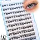 Self Adhesive Lash Clusters Wispy Eyelash Clusters Self Adhesive Eyelashes Pre Glued Natural Cluster Lashes Wet Look Individual Lashes D Curly 8-14MM Lash Extension Press on Lashes by Lvmixwig