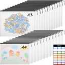 24 Pcs A4 Mesh Zipper Pouch File Bags, 12 Pcs Large A3 and 12 Pcs Letter A4, Black Reusable Zipper Bags for Organizing Storage, Waterproof Puzzle Bag, Board Game Storage and School Office Supplies