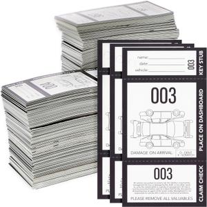 Juvale Valet Tickets 3-Part Paper - 2,000 Count (000-999) 2 Boxes - 2.83 x 5.5 in Cardstock - Perforated Stubs for Dashboard, Key, Claim & Events