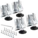 POWERTEC Furniture Leg Levelers 4PK, Adjustable Heavy Duty Leveling Feet with Screws, Lock Nuts and Non-Marring Pads, for Cabinets/Tables/Work Bench/Shelves (71136V)