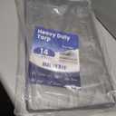 14Mil Finished Size 10x10 Tarp Heavy Duty Waterproof, Large Outdoor Multipurpose Protective Cover (Silver/Silver)