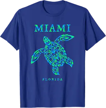 Miami Florida Sea Turtle Boys Girls Kids Vacation Souvenir T-Shirt