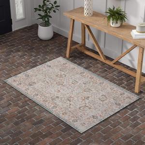 LR Home Caramel Botanical Area Rug, 5'-3" X 7'-10", BEIGE/CREAM