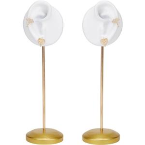 2Pcs Ear Shaped Earring Display Stand 2.13x2.28x7.09 Inch Earrings Display Holder Silicone Earrings Organizer Tabletop Earring Stud Organizer for Women Shows Decor