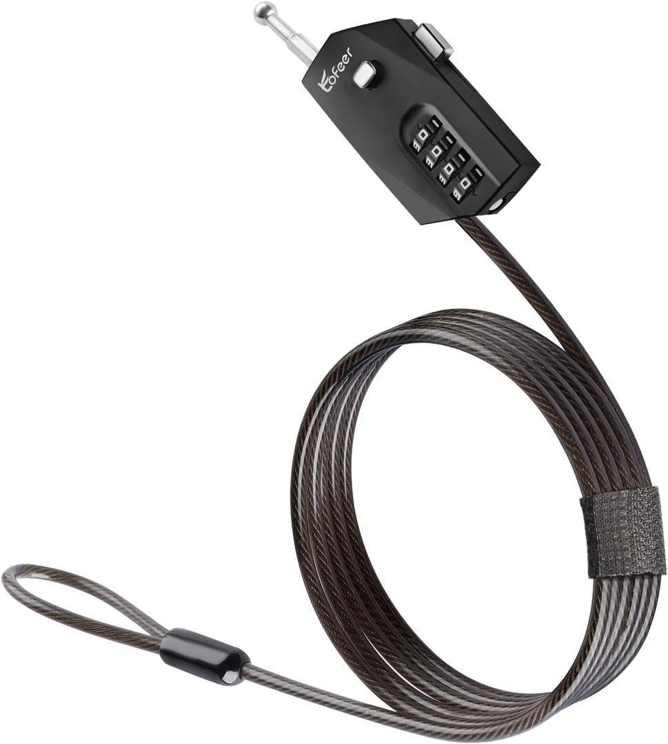 Adjustable Combination Cable Lock - 6.5ft Steel Cord for Trail Camera, Kayak, Luggage, Suitcase, Helmet - Zinc Alloy, 10,000 Codes, Easy to Use