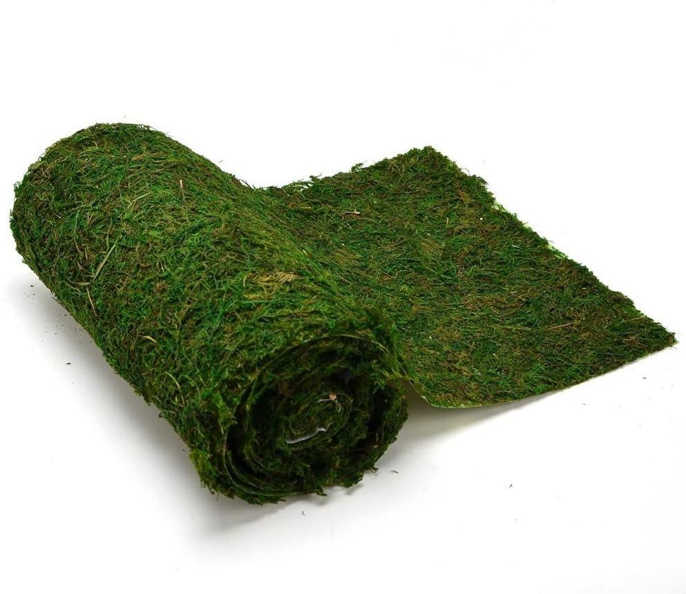 Byher Dried Moss Table Runner for Party Garden Decoration, Dark Green
