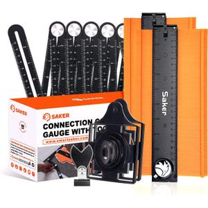 Saker Contour Gauge Profile Tool- Adjustable Lock-Precisely Copy Irregular Shape Duplicator -Irregular Welding Woodworking Tracing - Must Have Tool for DIY Handyman, Construction (Connection Package)