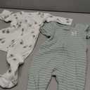 Simple Joys by Carter's unisex-baby 2-way Zip Thermal Footed Sleep and Play, Pack of 2 (6-9 Months, Mint Green Stripe/White Avocados)