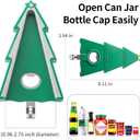 Christmas Tree Jar Opener - Multi-Functional Bottle & Can Opener for Weak/Arthritic Hands, Easy Twist Off Caps (0.6"-2.6"), Non-Slip Grip, Magnetic Fridge Decor, Great Gift for Pain-Free Opening