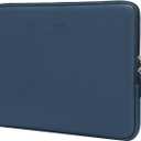 MOSISO Laptop Sleeve Bag 13 inch Compatible with MacBook Air 13.6 inch 2025-2022 M4 M3 M2/Air 13 inch 2022-2018 M1/Pro 13 2025-2016 M2 M1, PU Leather Padded Bag Waterproof Case, Peacock Blue