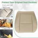 Priprilod Tan #333 313 Perforated Leather Driver or Passenger Bottom Seat Cover Fit for Chevy Tahoe Suburban Silverado Avalanche GMC Sierra Yukon 2007-2014 Fit for Cadillac Escalade 2009-2014