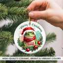 5 x Funny Frog Christmas Ornament 2025 - Frog Ornaments for Christmas Tree, Frog Gifts for Women, Men, Boys, Girls, Kids - Cute Animals Gifts Xmas Hanging Ceramic Ornament