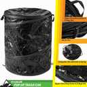 Collapsible Trash Can - 44-Gallon Portable Garbage Can Outdoor Bin with Zippered Lid for RV, Camping, Parties, or Yard Waste by Wakeman (Black)