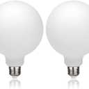 Globe LED Light Bulbs, 5.5W Dimmable 50 Watt Equivalent LED Edison Bulbs, Warm White, E26 Base, Milky LED Filament Bulbs for Bathroom Bedroom Living Room, 2 Pack-G40-2700k