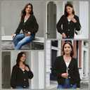 Women's Loose Sweater Button Soft V-Neck Long-Sleeved Cardigan Knitted Sweater Warm and Comfortable Coat (M)