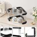 Corner Bathroom Counter Organizer, Perfume Skincare Organizers and Storage Countertop, Makeup Shelf for Vanity Dresser, Tiered Counter Top Skin Care Holder, 2 Tier, Black