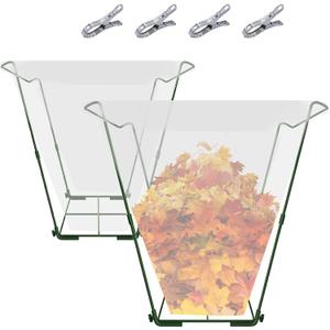 Joyhalo Outdoor Trash Bag Holder Stand - 2 Pack Heavy Duty Metal Garden Garbage Bag Support Frame for 30-45 Gallon Capacity, Multi-Use Portable Yard Leaf Bag Stand