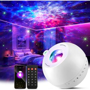 One Fire 360 Lights Galaxy Projector Star Projector Teen Girl Gifts Trendy Stuff Birthday Gifts Teen Boys Gift Ideas Women Gifts Lava Lamp 15 White Noise+ Bluetooth Room Decor Led Lights for Bedroom