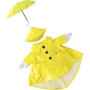 17 Inch Lawns Geese Costume Set Spring Outdoor Decors Includes Raincoat Umbrella For Patios Display Raincoat For Garden Decors