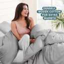 Bare Home Flannel Duvet Cover Set - Extra Long - 100% Cotton, Velvety Soft Heavyweight Premium Flannel, Double Brushed - Includes Sham Pillow Covers (Twin/Twin XL, Light Grey)