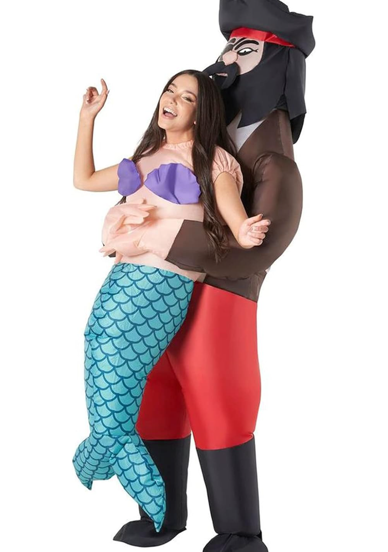 Morph Costumes Inflatable Mermaid Costume for Men and Women, Pirate Theme Inflatable Outfit for Parties and Events, One Size